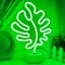 Summer Green Plant Neon Sign – LED Leaf Shaped Desk Light, USB/Battery Powered, Perfect for Bedroom & Nature Lovers